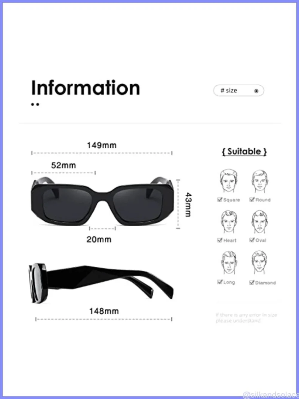 Retro Rectangle UV400 Sunglasses Full Frame Outdoor Driving Fashion Accessory